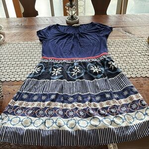 Boden Francine Tee Top gathered print Skirt Dress.  Size 8